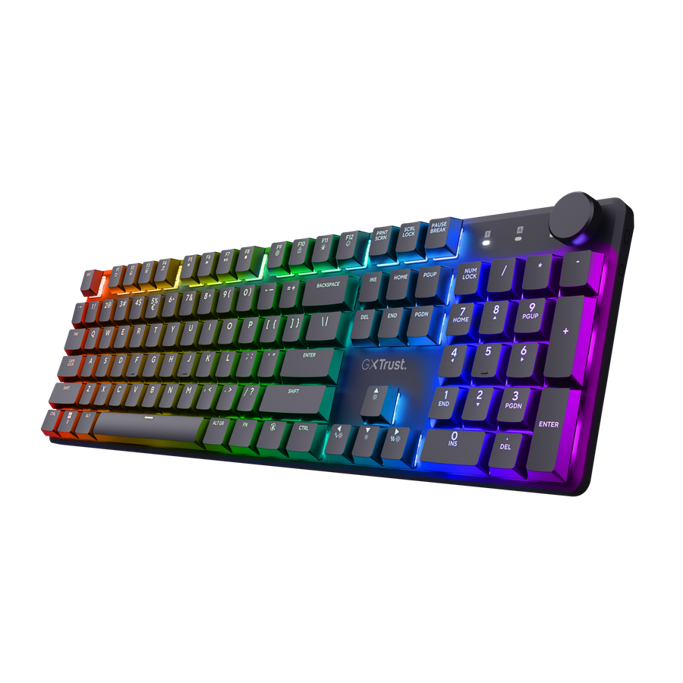 Trust tipkovnica GXT 868 Torix, Gaming, mehanička, RGB, US, crna, bežična, 25368 - Slika 1