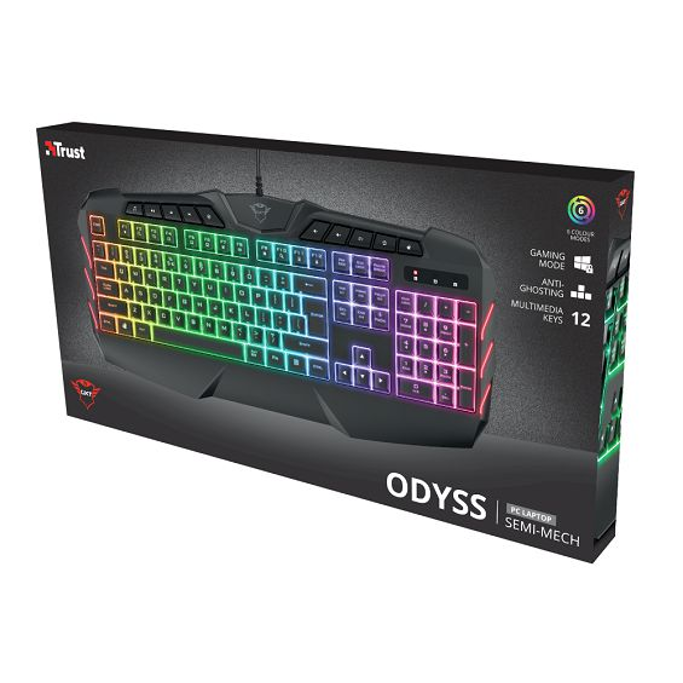 Trust tipkovnica GXT 881 Odyss, Gaming, osvjetljena, US, crna, USB, 23855 - Slika 6