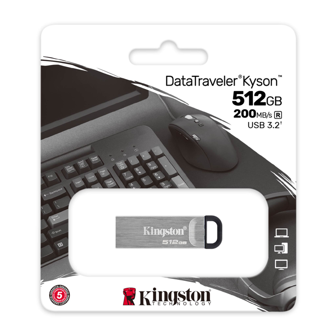 USB 512GB Kingston DataTraveler Kyson, USB-A 3.2, G1, Metal, DTKN/512GB - Slika 1