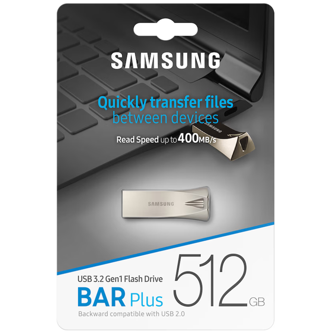 USB 512GB Samsung BAR Plus Champagne Silver USB-A, USB 3.1 , MUF-512BE3/APC - Slika 1