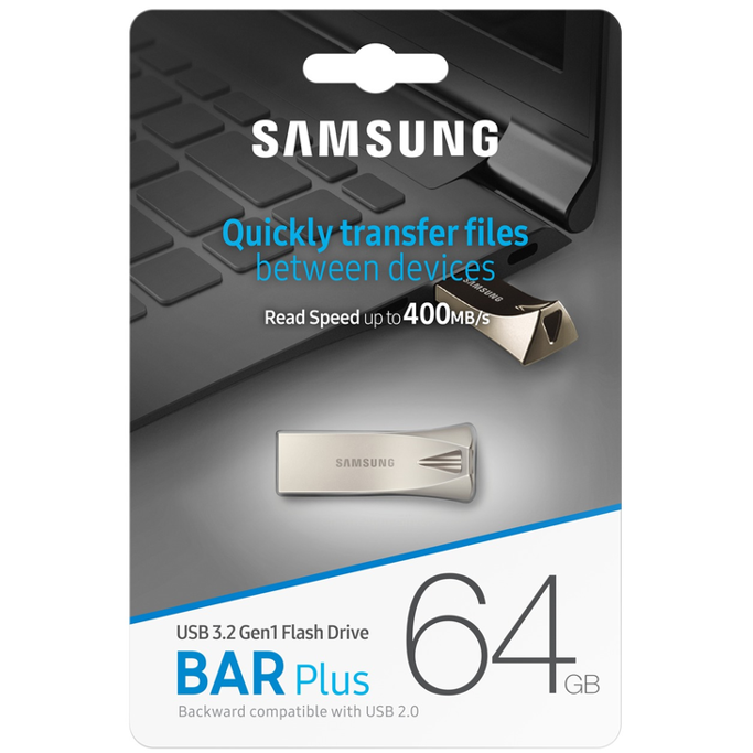 USB 64GB Samsung BAR Plus Champagne Silver USB-A, USB 3.1 , MUF-64BE3/APC - Slika 1