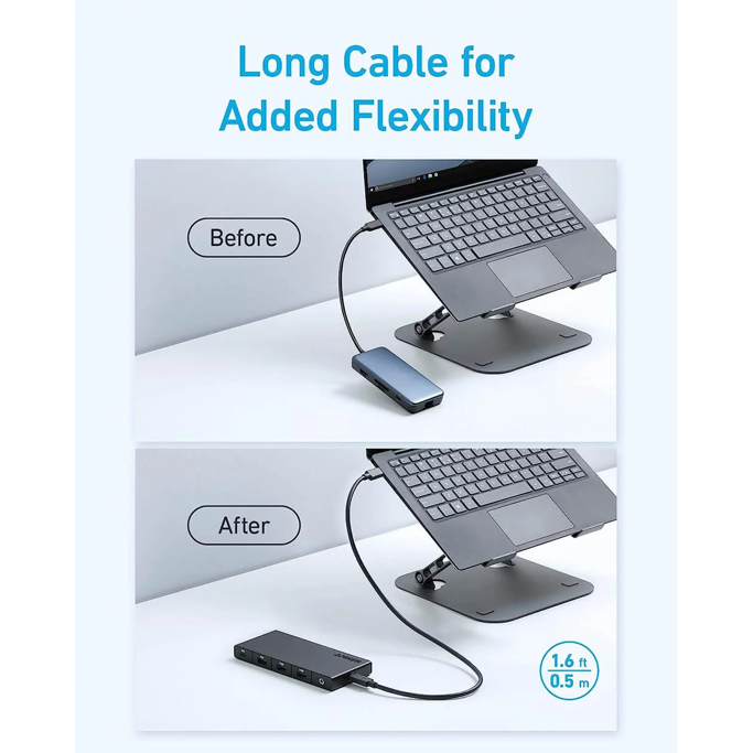 USB-C Hub Anker 364 10-in-1, USB-A, USB-C, PD, HDMI, SD, RJ45, A83A2G11 - Slika 2