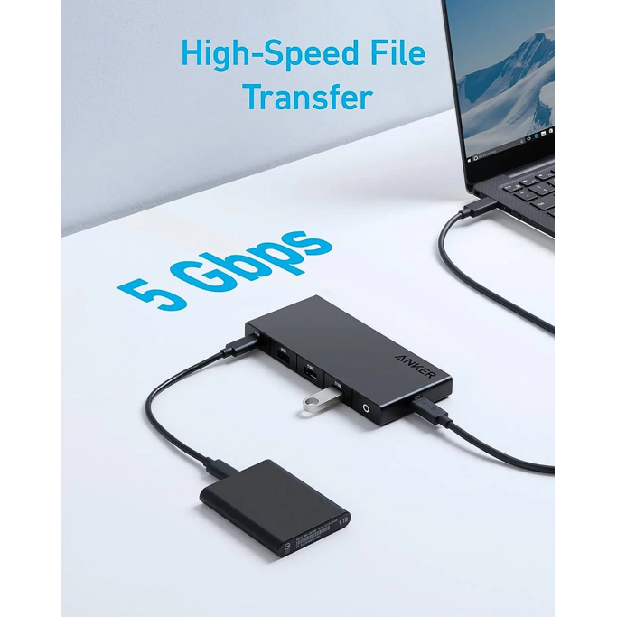 USB-C Hub Anker 364 10-in-1, USB-A, USB-C, PD, HDMI, SD, RJ45, A83A2G11 - Slika 5