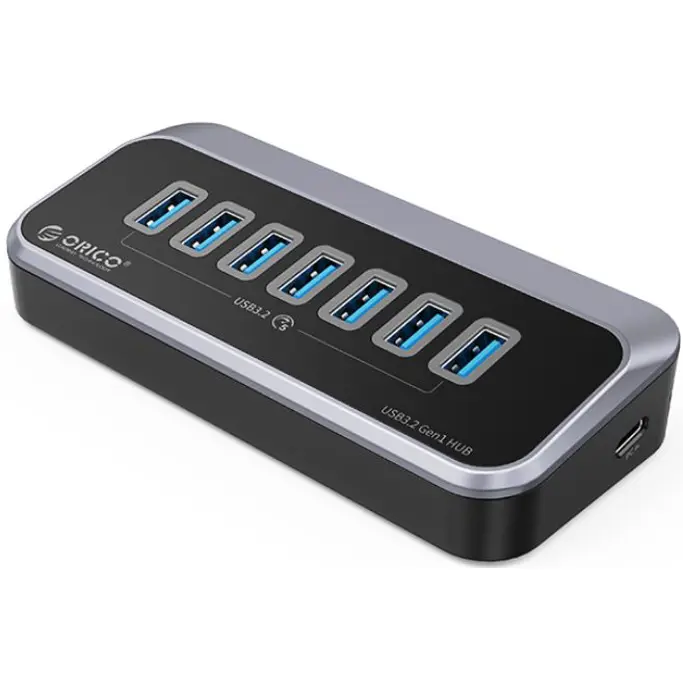 USB-C Hub Orico 7-port, USB-A, M3U3-7A-10-BK-BP - Slika 2