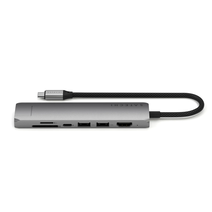 USB-C Hub Satechi 7-in-1, USB-A, USB-C, HDMI, Ethernet, SD, Space Gray - Slika 2