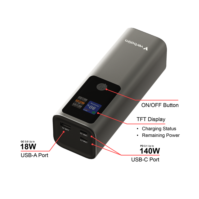 Verbatim Powerbank 27000mAH, 183W, 32269 - Slika 2