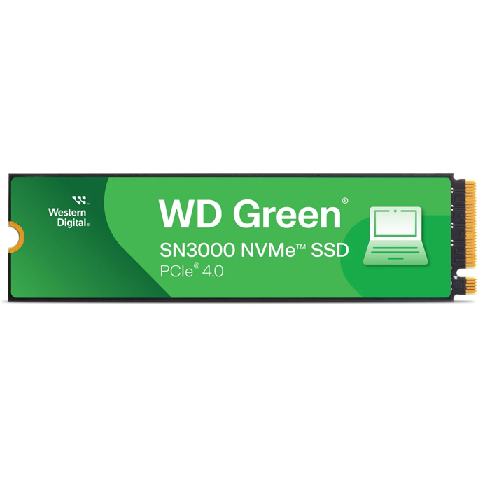 WD SSD SN3000 1TB, NVMe M.2 Green, PCIe 4.0 x4, 5000/4200, WDS100T4G0E - Slika 1