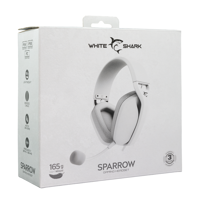 White Shark Headset GH-2443 Sparrow Bijela - Slika 3