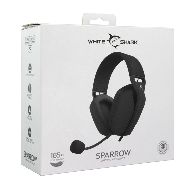 White Shark Headset GH-2443 Sparrow Crna - Slika 5