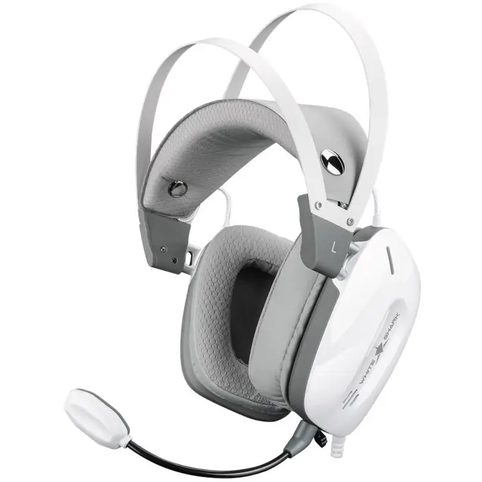 Shark Slušalice WHITE GH-2446 gottan, žičane, 3.5mm, mikrofon, za PS5/PS4/XBOX Series X/S/PC, bijele