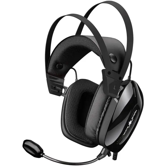 Shark Slušalice WHITE GH-2446 gottan, žičane, 3.5mm, mikrofon, za PS5/PS4/XBOX Series X/S/PC, crne
