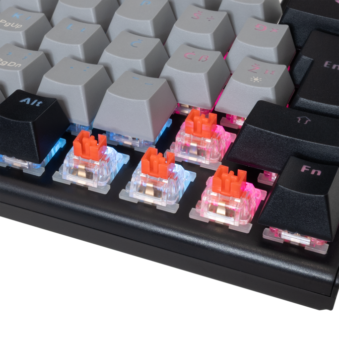White Shark mehanička tipkovnica GK-002712V2 WAKIZASHI-2 / HR, USB, Red switch, Sivo/crna - Slika 6