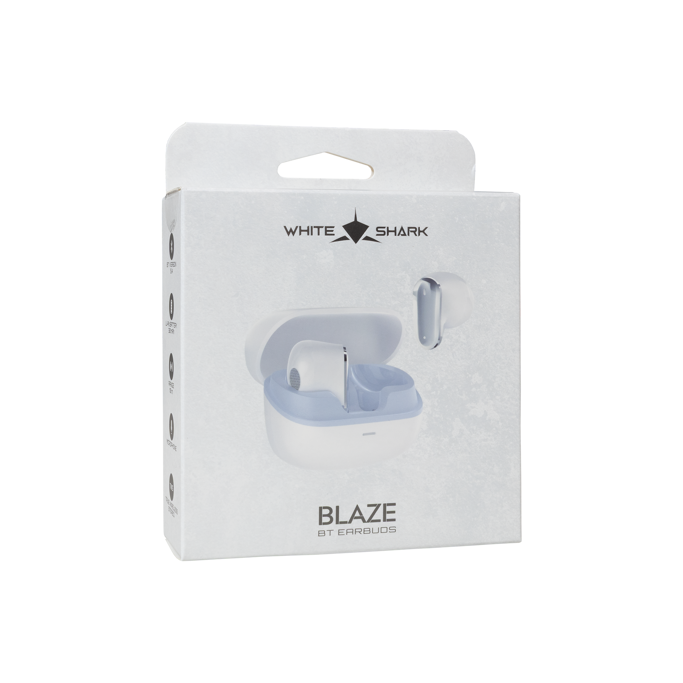 White Shark slušalice GEB-TWS-201 Blaze Earbuds, Bluetooth, bijele - Slika 7