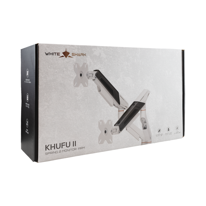 White Shark stolni nosač 2 monitora GMS-3211 KHUFU-II - Slika 9