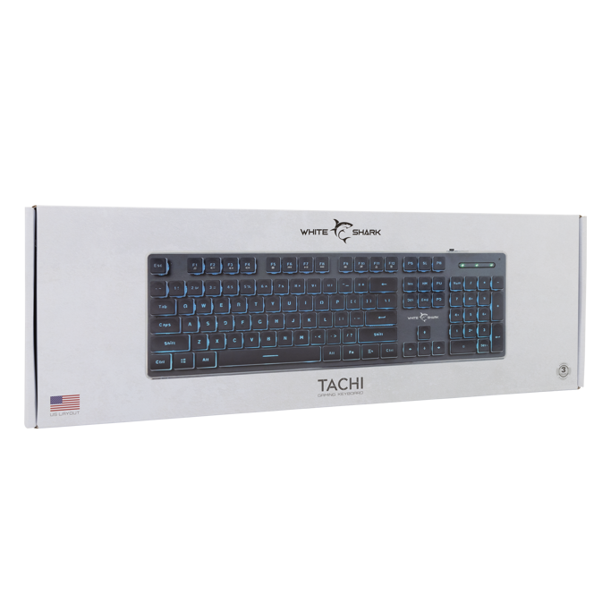 White Shark žična tipkovnica GK-003141 Tachi / US, USB, Crna - Slika 7
