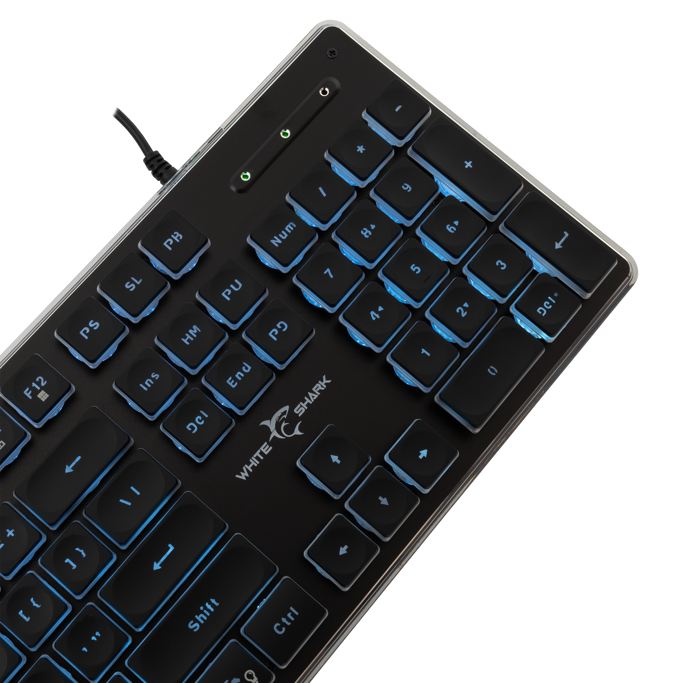 White Shark žična tipkovnica GK-003141 Tachi / US, USB, Crna - Slika 5