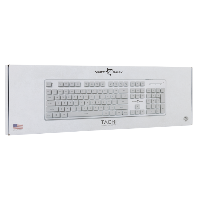 White Shark žična tipkovnica GK-003241 Tachi / US, USB, Bijela - Slika 7