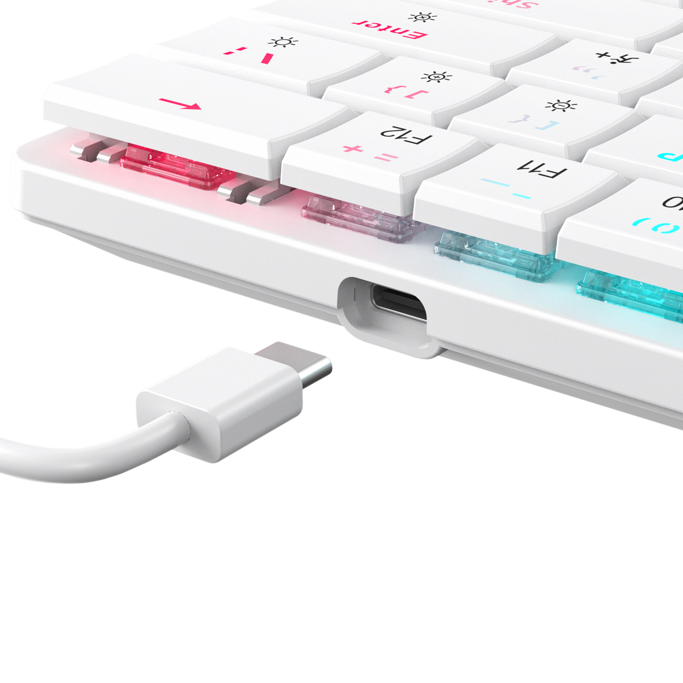 White Shark tipkovnica GK-006212 NAGAMAKI / HR-RED.SW, USB, red switch, bijela - Slika 6