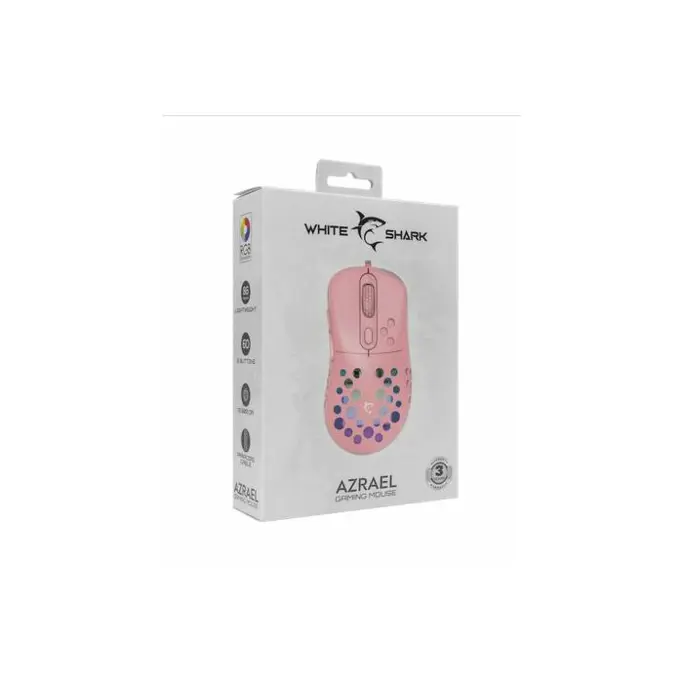 White Shark žični miš GM-5013 AZRAEL, 12.800dpi, rozi - Slika 6