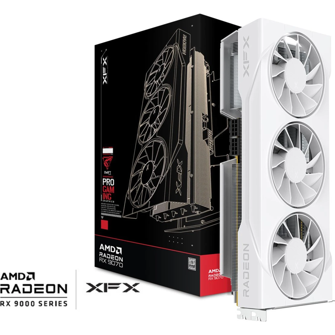 XFX RX9070GRE Swift Triple Fan, 12GB GDDR6, AMD Radeon, White, RX-97GRE29W7 - Slika 1